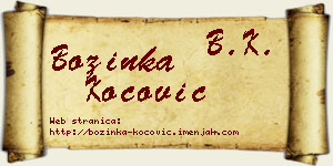 Božinka Kočović vizit kartica